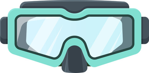 Diving mask modern png. Swimming equipment. Illustration isolated on transparent background.