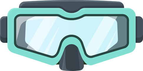 Diving mask modern png. Swimming equipment. Illustration isolated on transparent background.