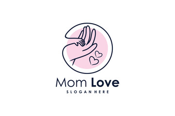 Mom love logo design with modern creative style