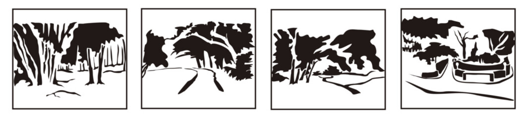 Formal landscape composition. Central entrance to the park from the street ©  Vi Min