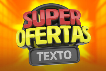 Selo 3D Super Ofertas editável 