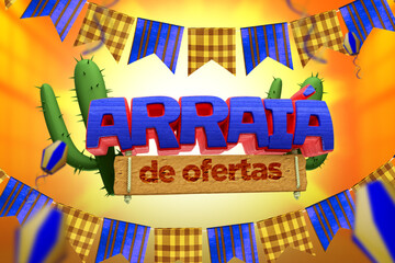 Selo 3D Arraiá de Ofertas