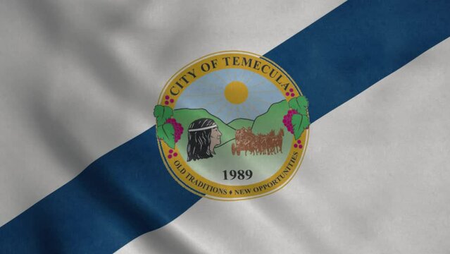 Flag of Temecula, city of California, United States of America