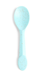 Blue spoon isolated on white background. Children's Day celebration
