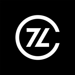 Letter ZC or CZ simple creative monogram logo