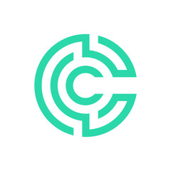 Letter C or CC abstract modern logo design
