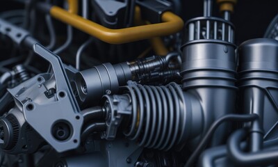 Obraz premium Repair of the engine of the car and motor