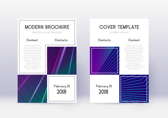 Business cover design template set. Neon abstract