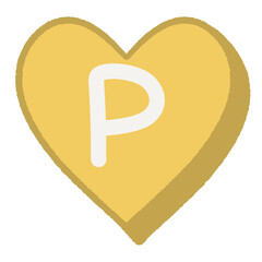 P Yellow Heart Alphabet