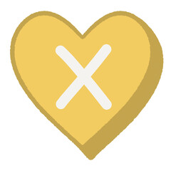 Fototapeta premium X Yellow Heart Alphabet