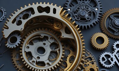 Metallic gears and car parts