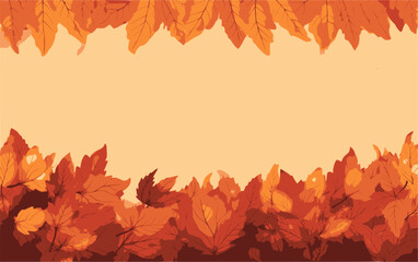 Obraz premium Illustration composition of colorful fall leaves for Thanksgiving, with copy space.