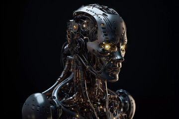 Naklejka premium AI robot