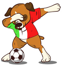 Italian Sports Flag Dabbing Dog Football Athlete Soccer