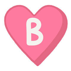 B Pink Heart Alphabet