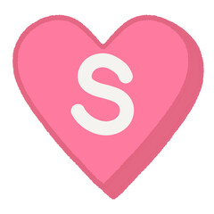 S Pink Heart Alphabet