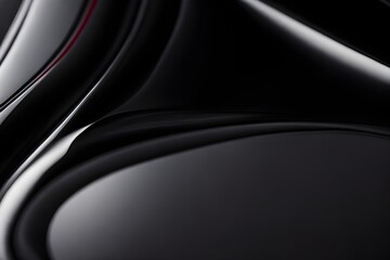 Discover the exquisite smoothness and light-reflecting properties of a glossy black ceramic surface through a detailed close-up. This captivating shot showcases the intricate details
