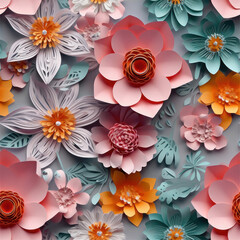 pastel colored paper flowers wallpaper background