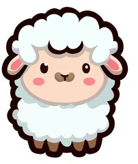 cute cartoon smiling sheep