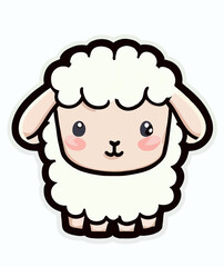 cute cartoon smiling sheep