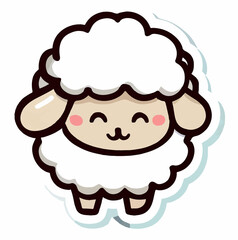 cute cartoon smiling sheep
