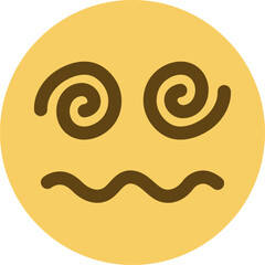 Top quality emoticon. Dizzy Spiral Emoji Icon Illustration Sign. Hypnotized Vector Symbol Emoticon Design. Yellow face emoji. Popular element.