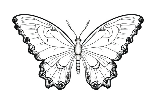 Butterfly childrens colouring pages