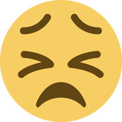 Top quality emoticon. Confused emoji. Nonplussed emoticon with frowned lips