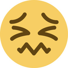 Top quality emoticon. Confounded emoji. Confused emoticon with jagged mouth.