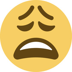 Top quality emoticon. Exhausted emoji. Tired emoticon, yellow face with closed eyes.