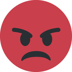 Top quality emoticon. Angry red face. Emoji. Cute emoticon isolated
