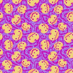 Halloween seamless pumpkins pattern for fabrics and wrapping paper and clothes print