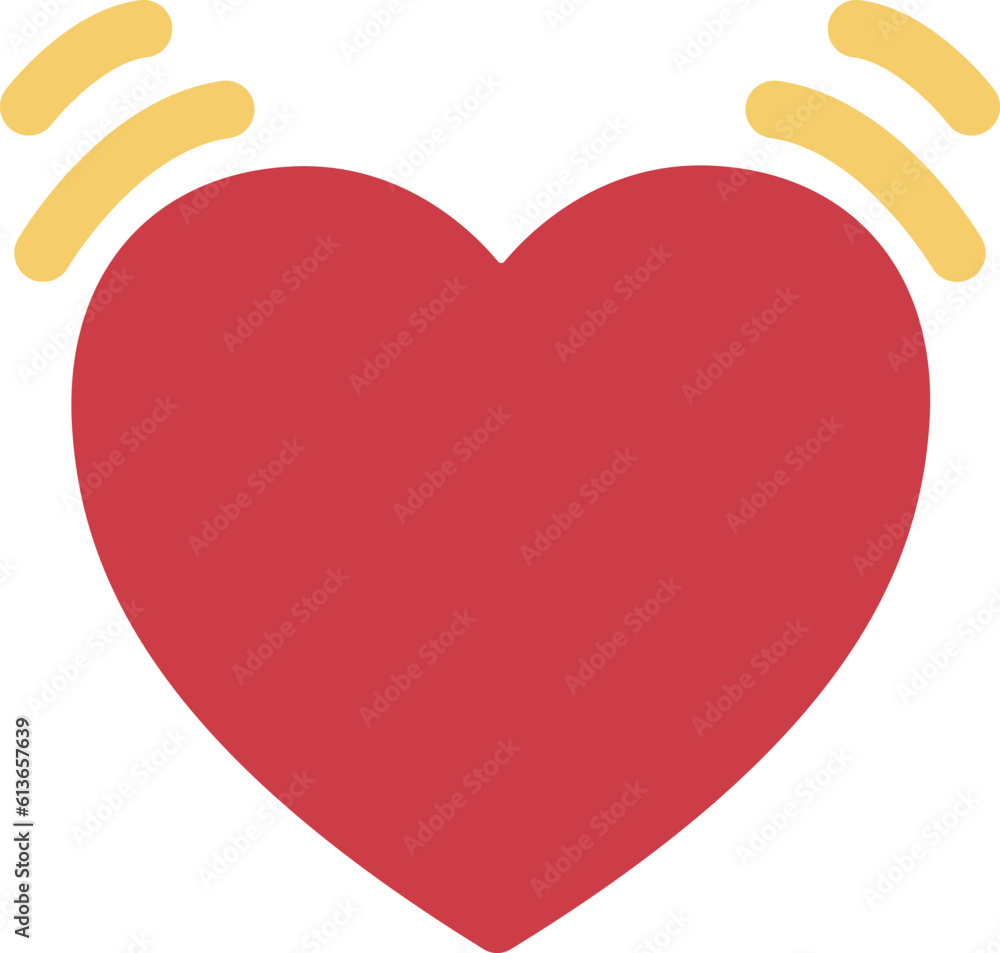 Poster beating heart vector emoji icon. a heart with vibration/movement lines above it or around it, indica