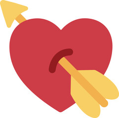 Heart with Arrow vector emoji icon. A heart emoji with an arrow through the center, like the arrow that cupid shoots for love.