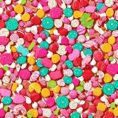 Fototapeta na wymiar Colorful and Joyful Candy Illustration: AI-Generated Wallpaper Background