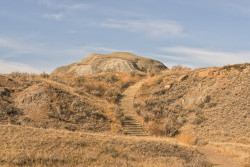 Stairways through Alberta Dinosaur Provincial Park