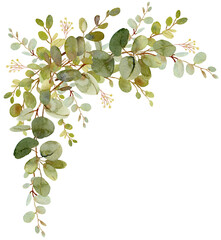 Rustic green Eucalyptus foliage design compositions - 613659810