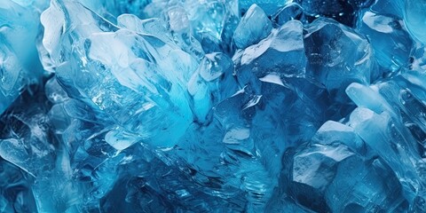 Obraz premium Abstract Glacial Blue ice, Nature-themed background pattern, in a horizontal format in JPG. Generative AI