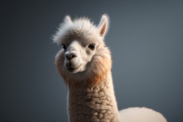 Fluffy young Alpaca, South American mammal.