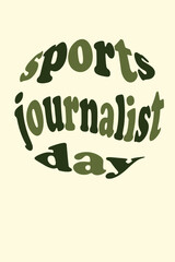 sports journalist day, vector illustration, sticker