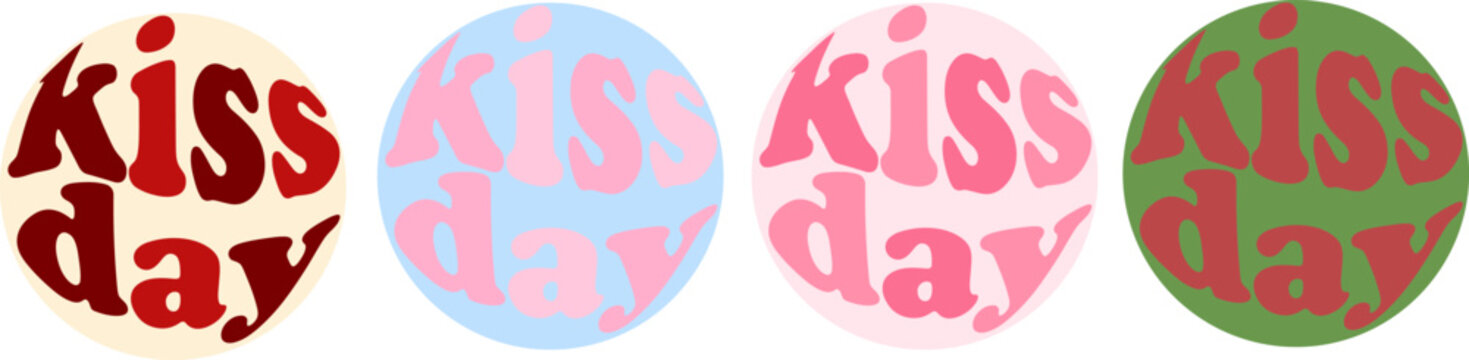 kiss day, vector illustration, sticker