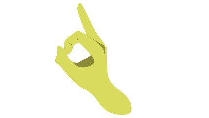 vector yellow hand sign ok