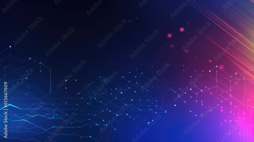Poster gradient neon line technology background abstract. generative ai aig21.