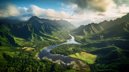 Fototapeta na wymiar Hawaii Travel Majestic Mountains