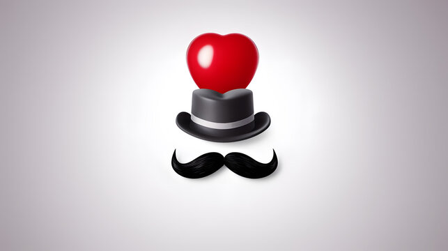 DIA DOS PAIS CHAP&Eacute;U BAL&Atilde;O BIGODE EM FUNDO ISOLADO
