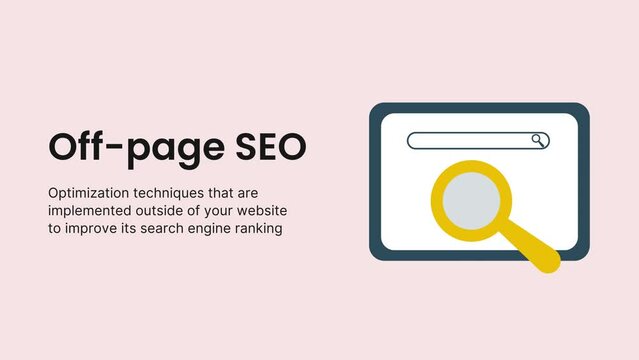 Off-page SEO 4K Video. Stylish Animation for Business and Marketing