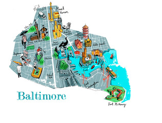 MAP, BALTIMORE, U.S.A, 