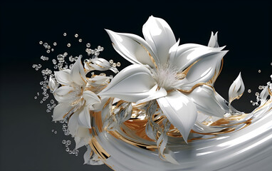 White Flower Wallpaper Concept - Generative by AI