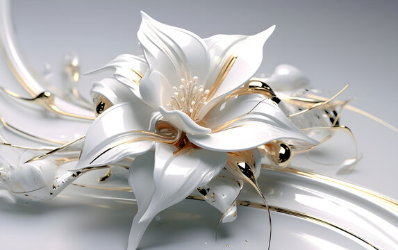 White Flower Wallpaper Concept - Generative by AI