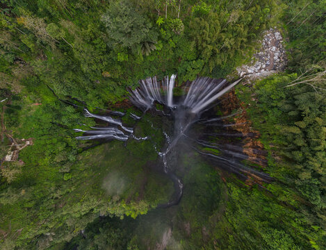 Tumpak Sewu waterfall seen from above